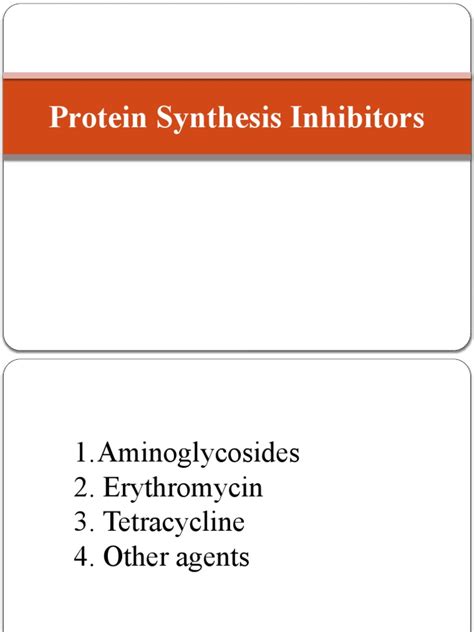 Protein Synthesis Inhibitors | PDF | Biotechnology | Antibiotics