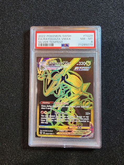 Mavin PSA 8 Rayquaza VMAX TG29 Silver Tempest Secret Rare Gold 2022