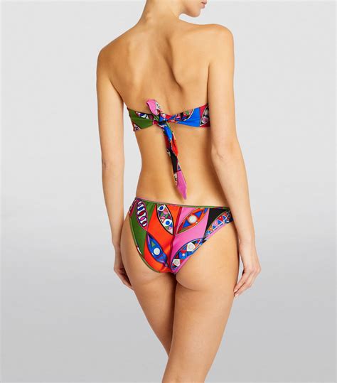 PUCCI Multi Geometric Print Bandeau Bikini Top Harrods UK