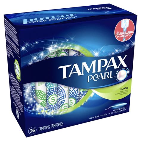 Tampax Pearl Tampons Super Absorbency With Bpa Free Plastic Applicator