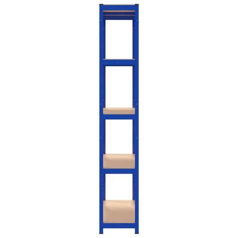 Scaffali A 5 Ripiani 5 Pz Blu In Acciaio E Legno Multistrato 3154168