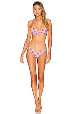 Frankies Bikinis Maggie Terry Bikini Top In Pink Daisy Revolve