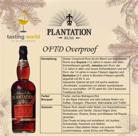 Overproof Plantation O F T D Artisanal Rum Jamaica Guyana