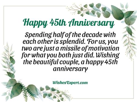 25 Best Happy 45th Anniversary Wishes