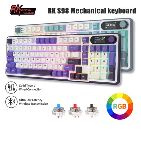 Rk Royal Kludge S Rgb Mechanical Keyboard Wireless Wired Bluetooth G Hot Swappable Gaming