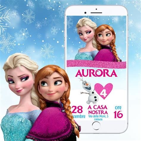 Invito Digitale Frozen Invito Frozen Elsa E Anna Invito Compleanno