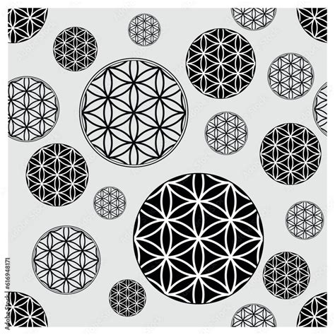 Flower of life vector graphic seamless pattern. Elegant background ...