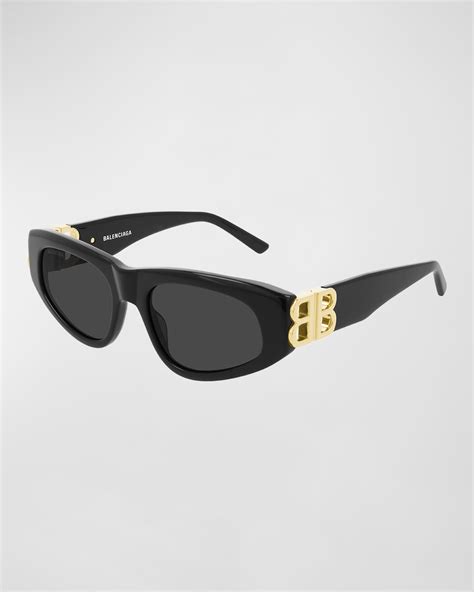 Balenciaga Cat Eye Acetate Sunglasses W Logo Hinges Neiman Marcus