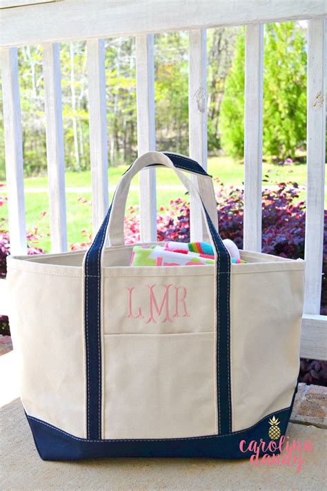 Monogrammed Large Canvas Boat Tote Canvas Weekender Bag Boat Bag Monogram