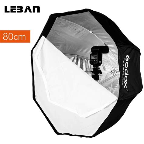 Godox portátil 80cm polegadas octágono flash guarda chuva softbox