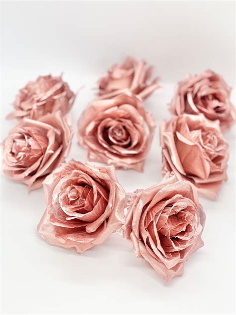 Metallic Rose Gold Rose Gold Flower Metallic Flower Etsy Uk