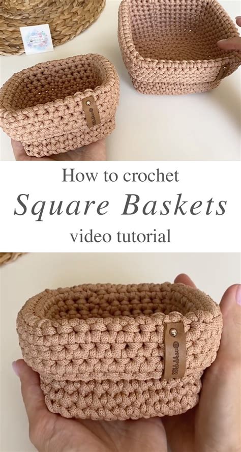 Crochet Square Basket Easy To Make Crochetbeja