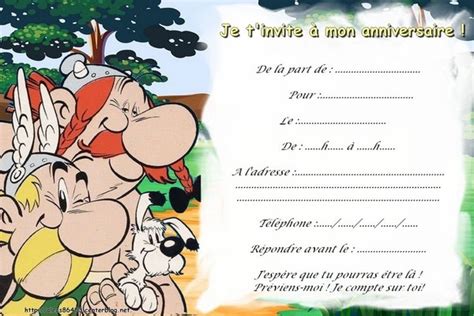 Cartes Invitations Asterix Et Obelix