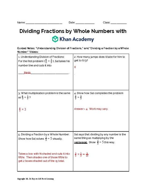 Khan Academy Dividing Fractions