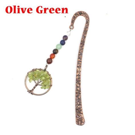 PIERRE VENDUE SEULE Olive Green Marque Page Arbre De Vie En Cristal