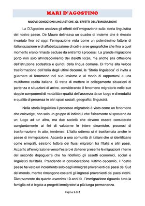 SAGGIO DI UMBERTO ECO Pagina 1 Di 2 UMBERTO ECO LA LINGUA DEGLI