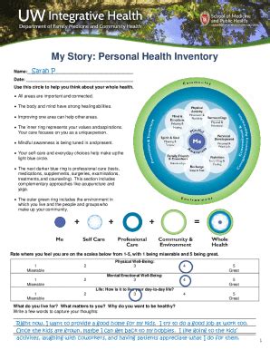 Fillable Online Personal Health Inventory And Plan Personal