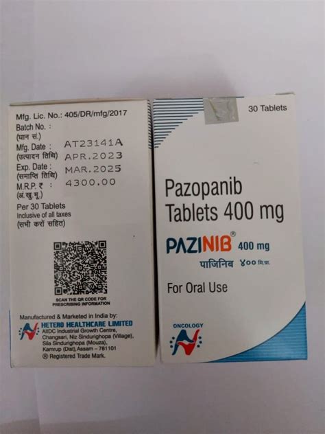 Pazinib Pazopanib Tablets Mg At Rs Bottle Bhoslewadi