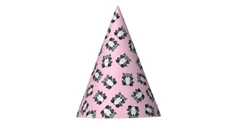 Raccoon Birthday Party Pink Party Hat Zazzle