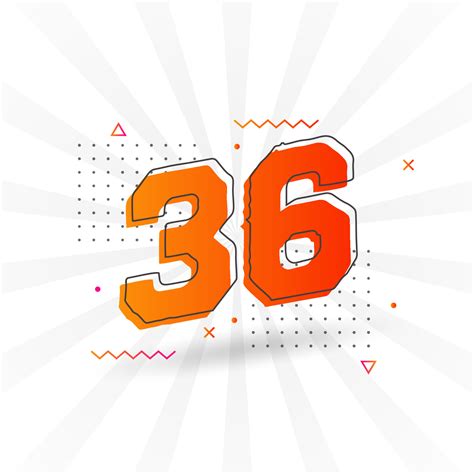 36 Number Vector Font Alphabet Number 36 With Decorative Element Stock