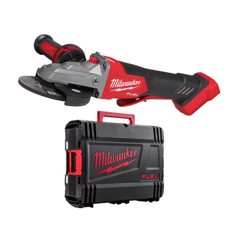 Milwaukee M18 Fuel 125 Mm Flathead Braking Angle Grinder With Paddle