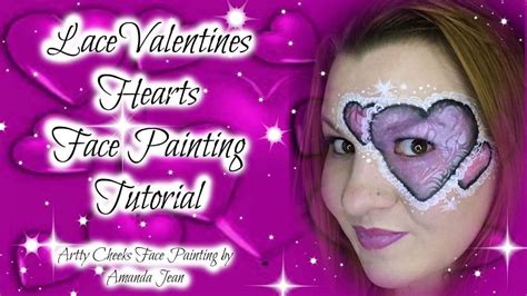 Valentine S Lace Hearts Face Painting Tutorial Youtube