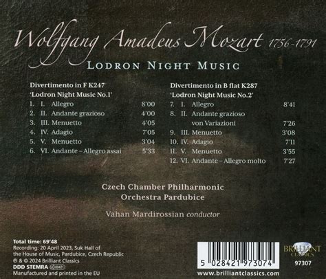 Wolfgang Amadeus Mozart Divertimenti KV 247 287 CD Jpc