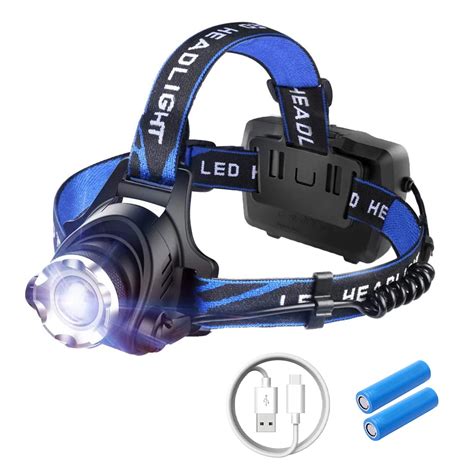 Usb Rechargeable Red Safety Light Headlamp,Outdoor Waterproof Headlamps 3 Modes 90 Degree ...