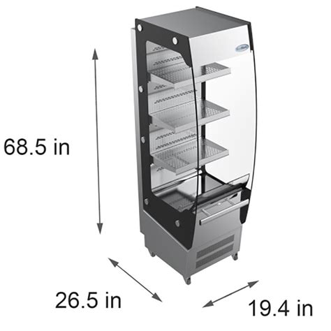 Koolmore Open Air Merchandiser Stainless Steel Grab Go Refrigerator