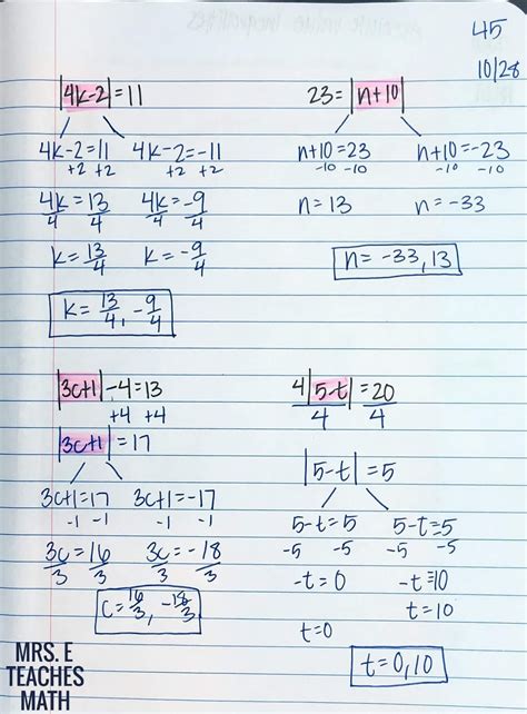 Absolute Value Examples Math