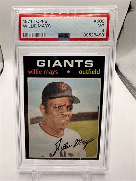 1971 Topps Willie Mays 600 PSA 3 VG Clean Looking 3 HOF Sports Cards