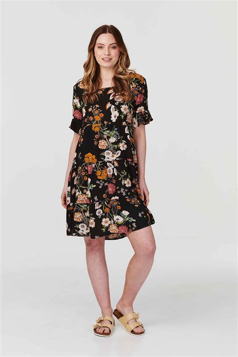 Dresses Floral Short Sleeve Smock Dress Izabel London