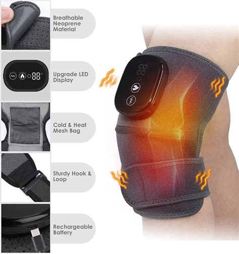 Agdoad Electric Knee Massager Hot Compress Hyperthermia Vibrating Meniscal Ligament Leg Elbow