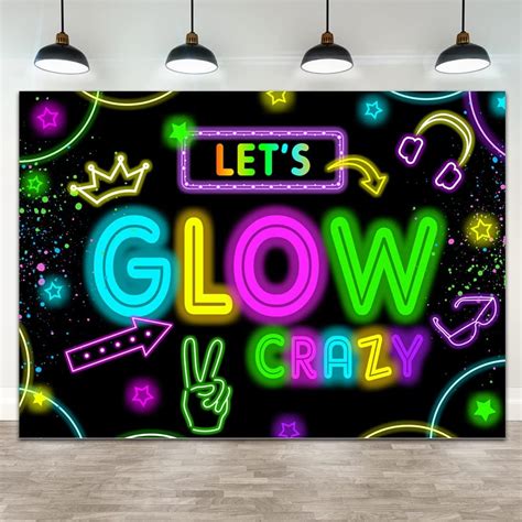 Wollmix Neon Glow Party Decorations Supplies Backdrop