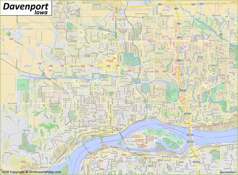 Davenport Map | Iowa, U.S. | Maps of Davenport