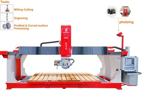 Hknc 650 Full Automatic Bridge Saw 5 Axis Stone CNC Bridge Granite