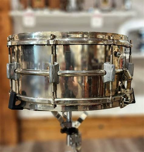 Used Vintage Premier Dominion Super Brass Snare Drum Reverb Uk