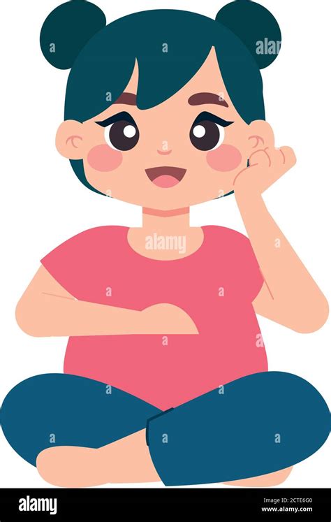 Isolated Cute Girl Cartoon Thinking Vector Illustration Stock Vector Image And Art Alamy