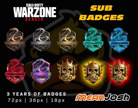 Call Of Duty Warzone Ranked Sub Badges Etsy