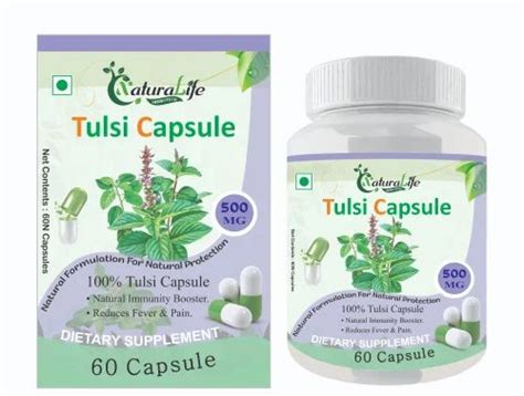 500 Mg Tulsi Capsules, 60 Capsule at Rs 85/bottle in Jaipur | ID ...