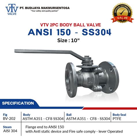 Vtv Ball Valve Pc Body Ansi Ss Inch Bjmsonline