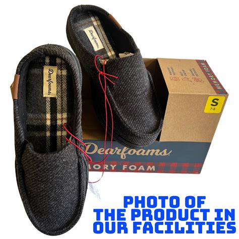 Dearfoams Memory Foam Men’s Slippers Black Size [s 7 8] [m 9 10] [l 11 12] New Ebay