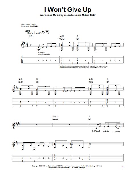 I Wont Give Up Sheet Music Direct