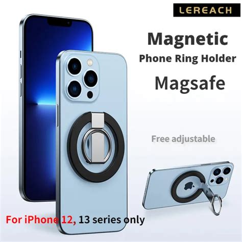 Lereach Magnetic Phone Ring Holder For IPhone 13 12 Kickstand Finger