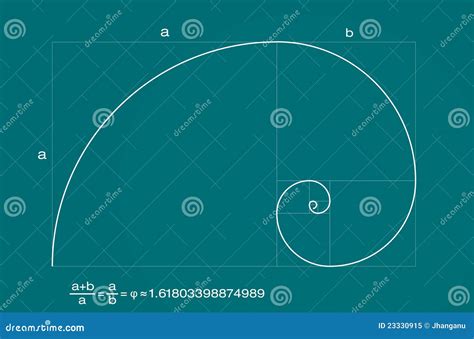 Golden Fibonacci Spiral Ratio Stock Vector Illustration Of Calculate