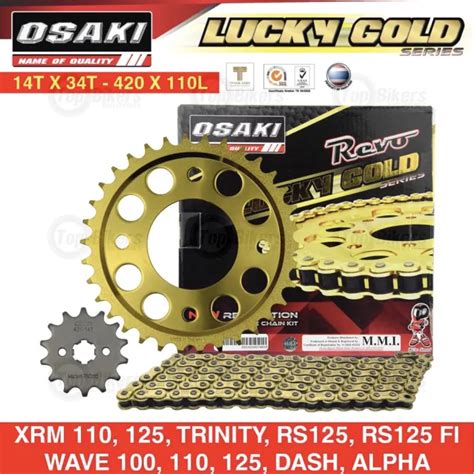 Osaki Lucky Gold Chain Sprocket Set Xrm Rs Wave Dash Tx T