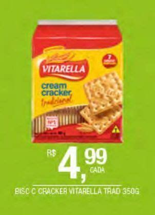 Biscoito Cream Cracker Vitarella Tradicional 350 G Oferta Na DB