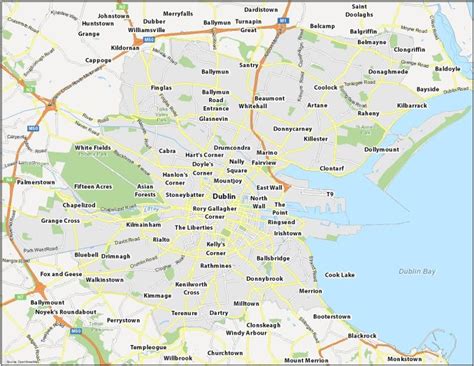 Dublin Map, Ireland - GIS Geography