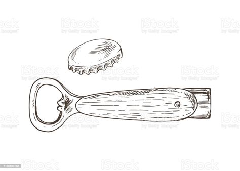 병 오프너 및 캡 클로즈업 벡터 일러스트 병따개에 대한 스톡 벡터 아트 및 기타 이미지 병따개 그리기 벡터 Istock