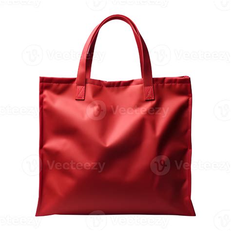 Plain Red Tote Bag Isolated On Transparent Background Tote Bag Mock Up